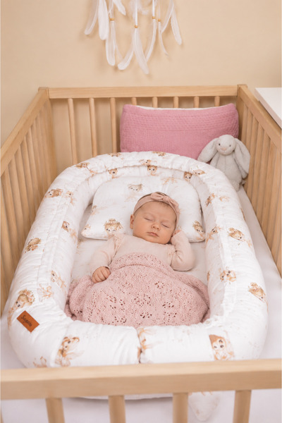Sensillo Baby Nest Muslin Ballerinas Pink 80x45 cm cu Perna Inclusa