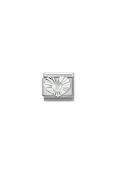 NOMİNATİON Composable Classic Dekoratif Link - Taşlar Kalp Elmas - Acquamarin...