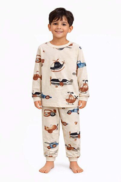mini stella kids Airplane Patterned Boys' Pajama Set