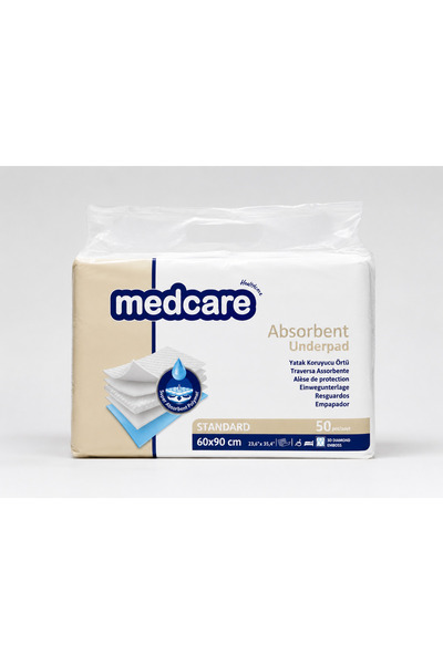 MEDCARE 60X90 HASTA ALTI BEZİ YATAK KORUYUCU 50'Lİ PAKET