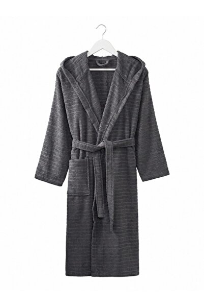 Kapüşonlu Pamuklu Bornoz Kadın Erkek Havlu Bornoz Unisex Otel Spa Yumuşak