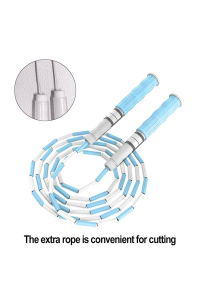 Choice1 blue Segmented Jump Rope With Soft Bead Handles Tangle-Free Design Fo...