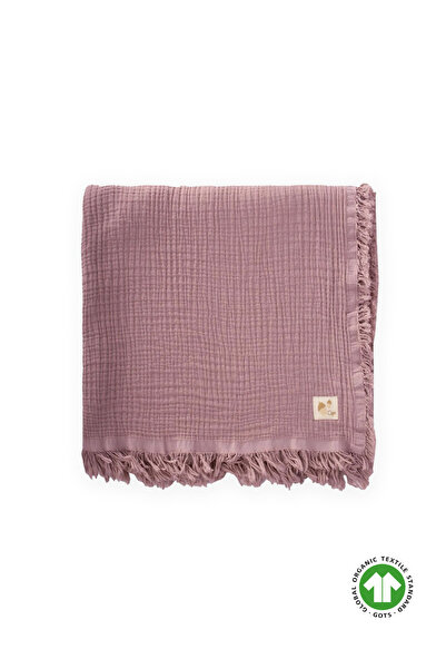 Cigit Four Layer Tasseled Organic Muslin Blanket 80X120 cm Copper
