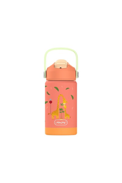 SipnJoy - FlipSip Çocuk Su Termosu | 360 ml - Giggle Giraffe