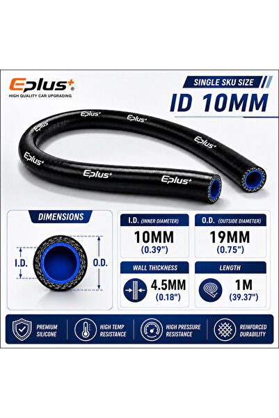 Choice1 I D 10MM EPLUS 4 Layers Polyester Silicone Hoses Straight 1 Meter Car...