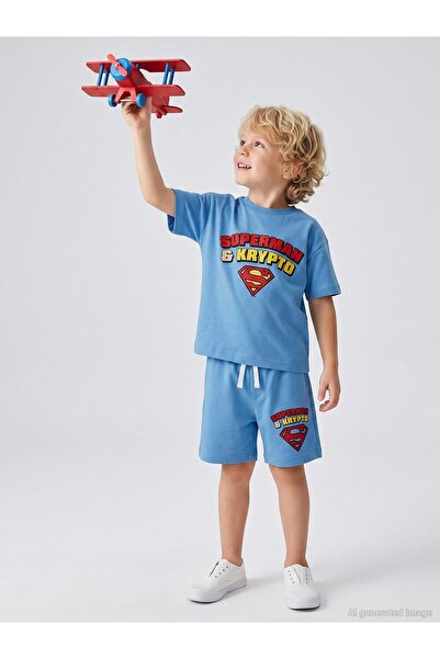 Superman Superman & Crypto Printed Set for Ages 2-5 - Blue 5-6 Years