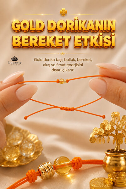 Lucente Jewellery Para Şans Uğur Bolluk Bereket Bilekliği 925 Ayar Gümüş Kaplama - Muhteşem 3'lü Turuncu Enerjisi Gerçek Sitrin Taşı Gold Dorika Bir Arada - Hediyelik Özel Tasarım Küpe Hediyeli Ayarlanabilir Bileklik