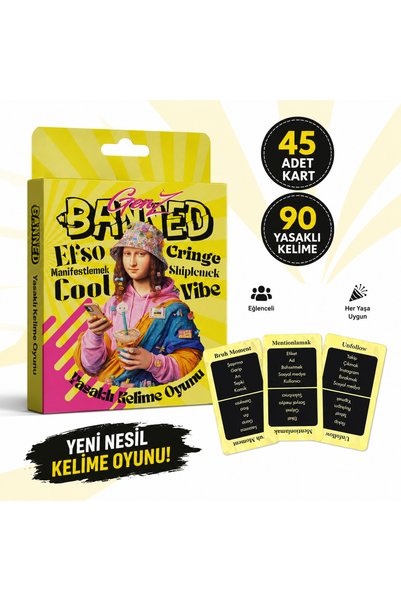 Luxmon Yasaklı Kelime Oyunu Banned Gen Z Kuşağı Kart Oyunu 45 Kart