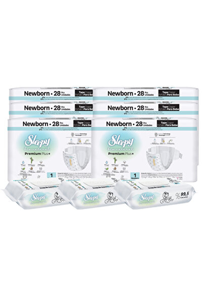 Sleepy 6x Scutece BIO PREMIUM Mărimea 1 Nou-născut 28 bucăți