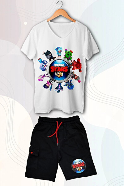 BRAWL Tricou și pantaloni scurți cu imprimeu Stars