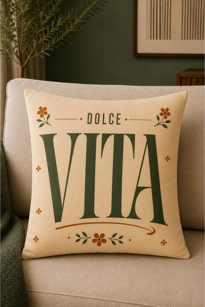 Sakallı 2-Pack Dolce Vita & Stylish Dog Patterned Digital Printed Decorative Throw Pillow Covers