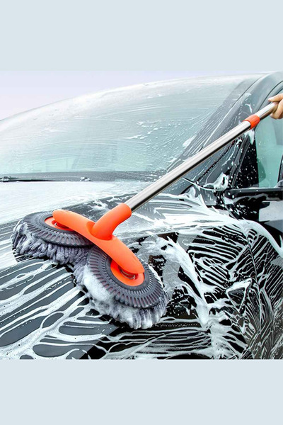 Trend Store 360° Dönebilen Mikrofiber Araba Yıkama Mopu Çift Başlıklı Oto Tem...