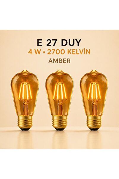 ZMR LUMIXA 4W 2700K RUSTİK AMPUL AMBER 3ADET
