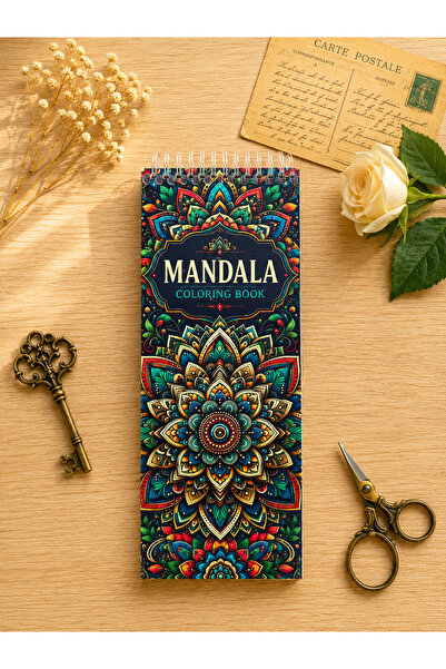 stickybloom Mandala Ayraç Boyama Kitabı 40 Sayfa 8x21 cm Journal/Boyama/Scrap...