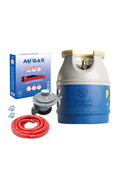 Gasco اسطوانة غاز فايبر 5 كجم 12.50 لتر ( فارغة ) الحجم الصغير + منظم منزلي 5...