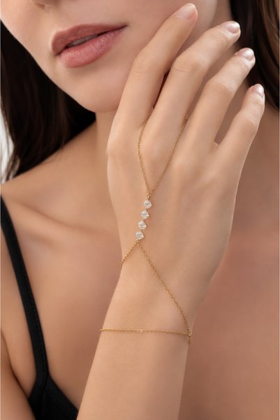 Bijuty Women's Steel Şahmeran with Square Chain - Gold Color - (with Surprise Gift)