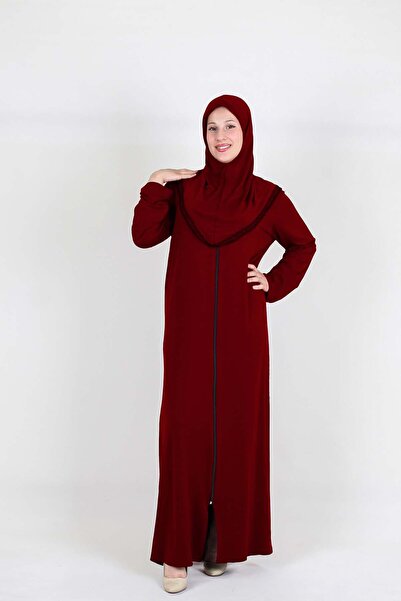Nisrina Collection Selin Kapüşonlu Fermuarlı Pamuklu Penye Namaz Elbisesi