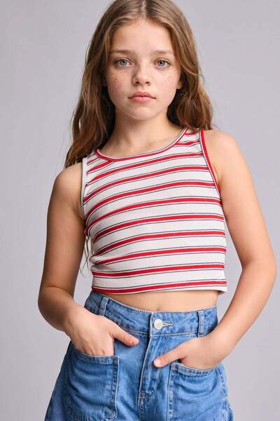 DeFacto Tricou cu dungi pentru fete H6859A826HS
