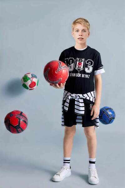 DeFacto Beşiktaş regular fit dvodelni pidžama set za dečake H7342A826HS