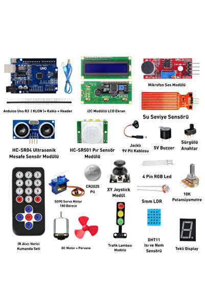 Kids Maker Arduino 193 Parça Süper Başlangıç Seti - Malzeme Kutulu