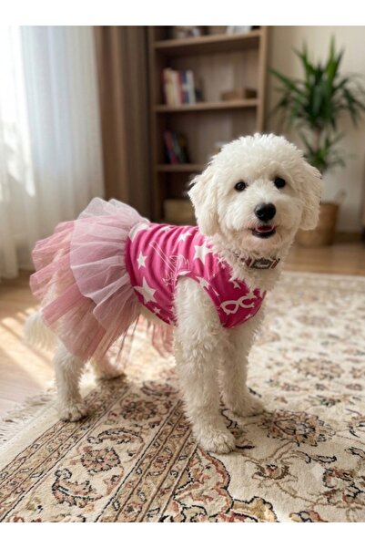 atelyu Cat Dog Clothes Pink White Tutu Dress