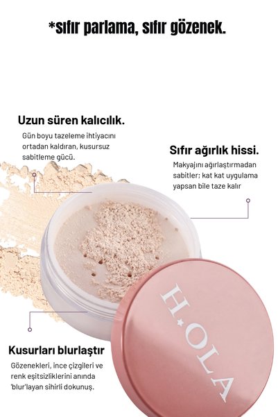 h.OLA Baking Powder | Makyaj Sabitleyici Toz Pudra | Transparent