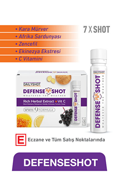 DAILYSHOT DefenseShot Kara Mürver, Afrika Sardunyası, Zencefil İçeren Gıda Ta...