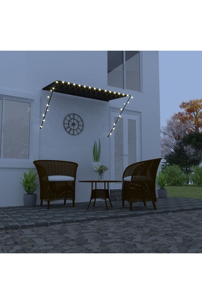 Concept Copertină retractabilă cu LED, portocaliu și maro, 250 x 150 cm
