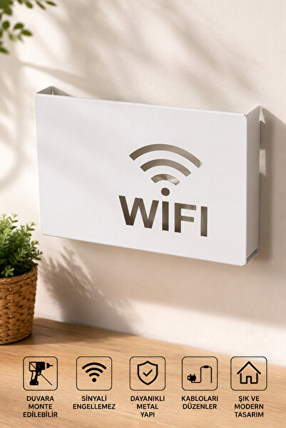 VENON Metal Wifi Modem Storage Box 24Cmx18Cm Pc Computer Cable Hider Decorati...