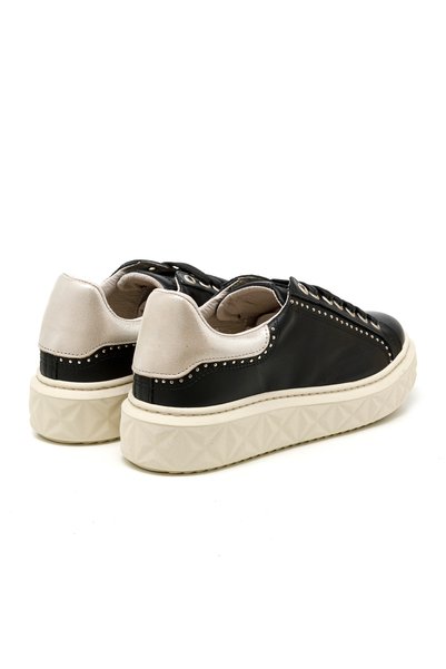 John May Kadın Sneaker ( Günlük) MAR-25Y-209-8888 Siyah-Metalik Altın