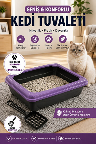 Yıldızhane Kedi Tuvaleti Açık Tuvalet Kabı Kürek ile Gönderilir