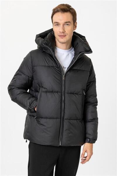 SÜVARİ Black Slim Filling Coat