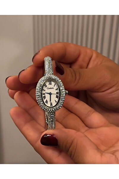 catera Women's Watch with Details and Creative Touch in Silver Color with Whi...