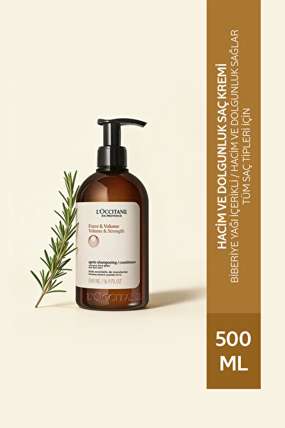 L'Occitane Hacim ve Dolgunluk Saç Kremi, Biberiye Yağı İçeren, 500 ml