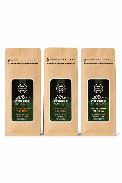 By Tüfekçi 3-Piece Flavored Ground Filter Coffee Set 3 X 250 Gr |   Swiss Cho...