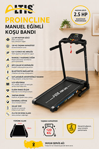ALTIS Proincline Manuel Eğimli 2,5 Hp Koşu Bandı