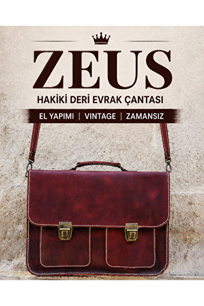 semiramis Zeus Model Hakiki Deri El Yapımı Vintage Çift Körüklü Laptop Ve Evr...