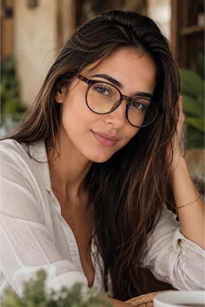 By Donetto Unisex Bone Brown Blue Light Protection Screen Glasses (Computer S...