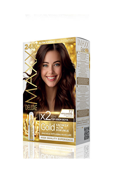 MAXX DELUXE Golden Beauty Set Saç Boyası 7.7 Koyu Karamel