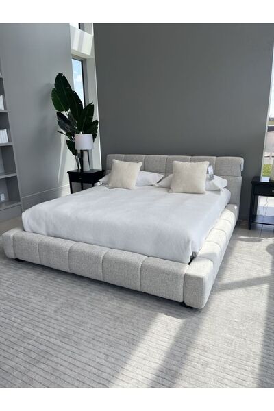 OEMS Modern Luxury Ribbed Upholstered Bed Frame 180X200 - Customizable