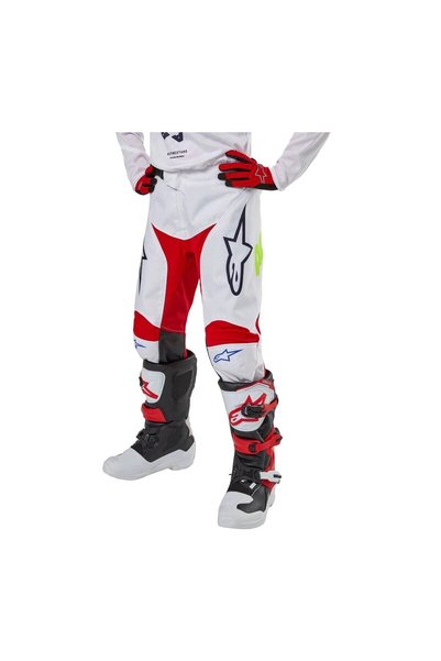 Alpinestars Youth Racer Hana Genç Kros Motosiklet Pantolonu Beyaz Kırmızı
