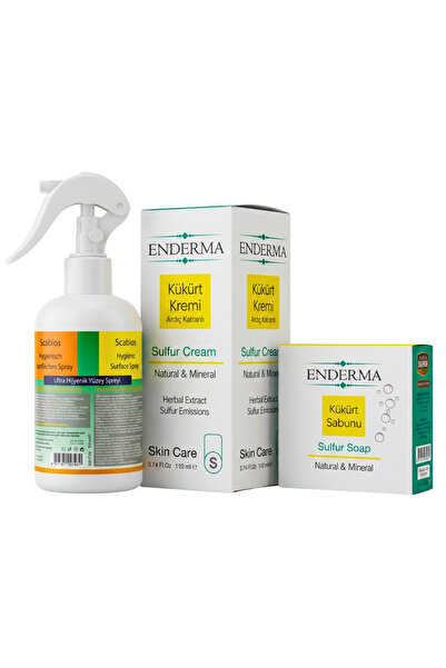 enderma Kükürt Kremi 110 ml + Scabios Spreyi 250 ml + Enderma Kükürt Sabunu 1...