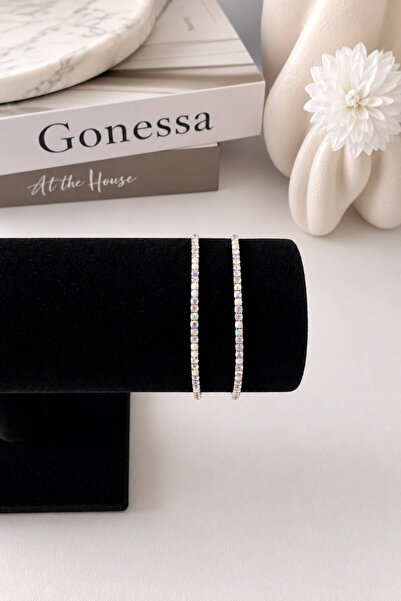 GONESSA Double Rubber Strap White-Silver-Brown Bracelet