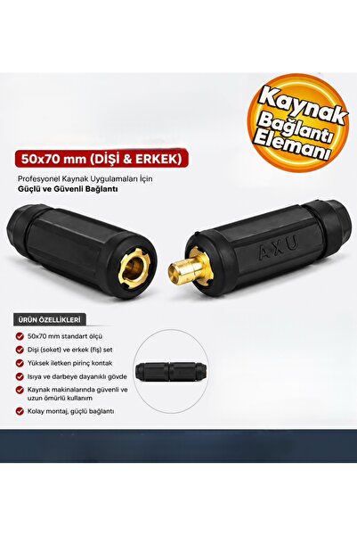 Axu Kaynak AXU5070 KBE 50x70 mm Kaynak Makinesi Kablo Bağlantı Elemanı Dişi E...