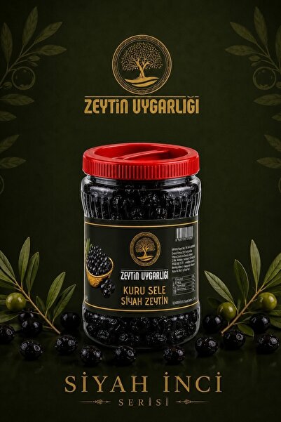 Zeytin Uygarlığı Tuzsuz Kuru Sele Siyah Zeytin 1 kg