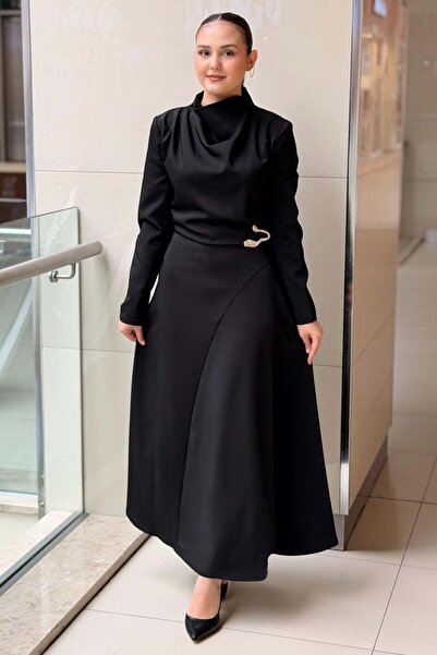Ghisa Degaje Collar Stone Accessory Detailed Dress