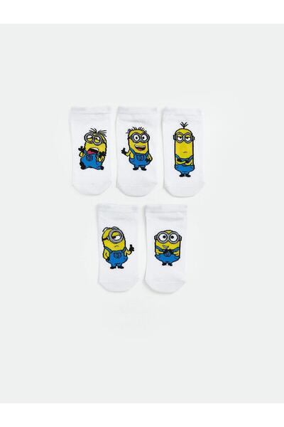 LC Waikiki Mixed Minions Printed Boys' Booties Socks 5-Pack (S6)