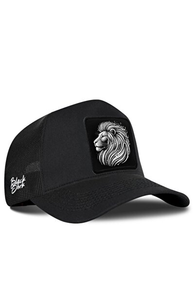 BlackBörk Aslan Logolu Siyah Trucker Şapka