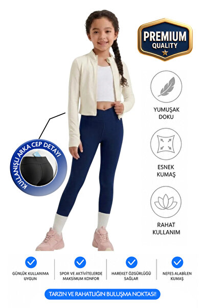 ERDEM KIDS Džepne dvostruke kaišnice za devojčice, visok struk, ležerno, za t...