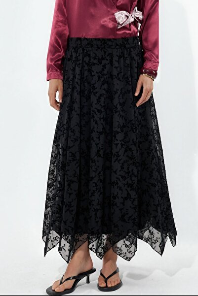Hiccup Bdart High Waist Floral Print A-Line Maxi Skirt